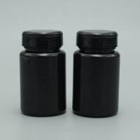 Black 80ml PET Flip Top Cap Plastic Pill Capsule Bottle